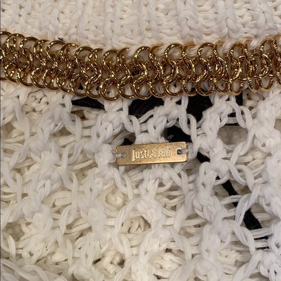 Just Cavalli white knit  luxury Sweater Size M - Picture 3 of 3